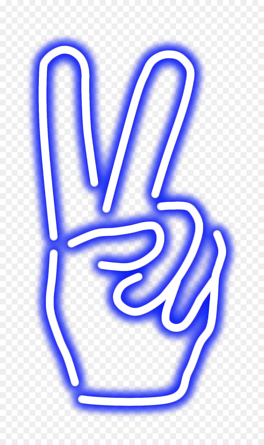 line hand finger gesture electric blue
