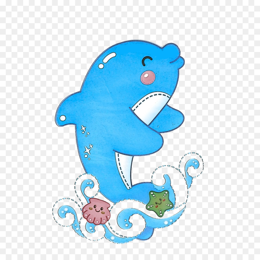 blauer Aqua Türkis Tierfigur Delphin - 