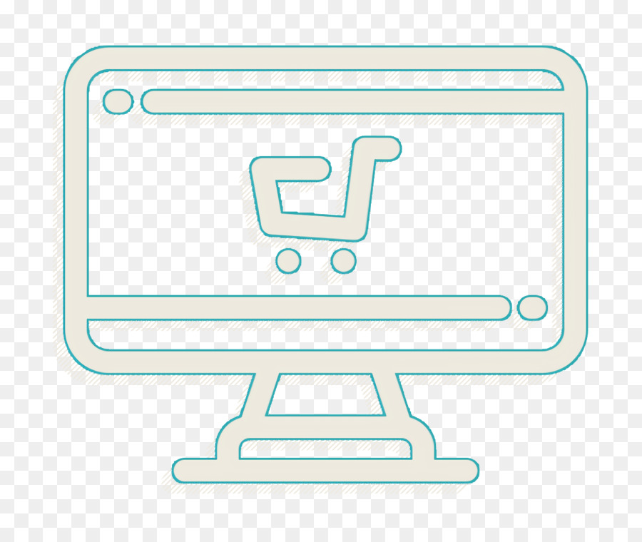 Icona del monitor Icona dello shopping Icona del negozio online - 