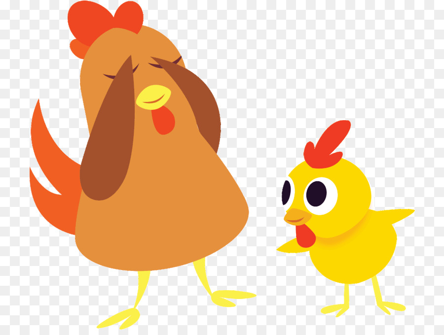 chicken rooster cartoon yellow bird