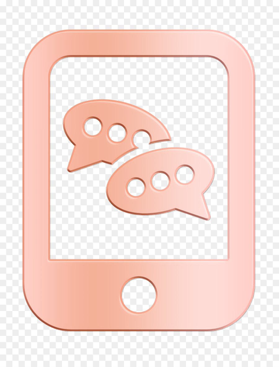 Cellphone with speech boxes icon Chat icon Office set icon
