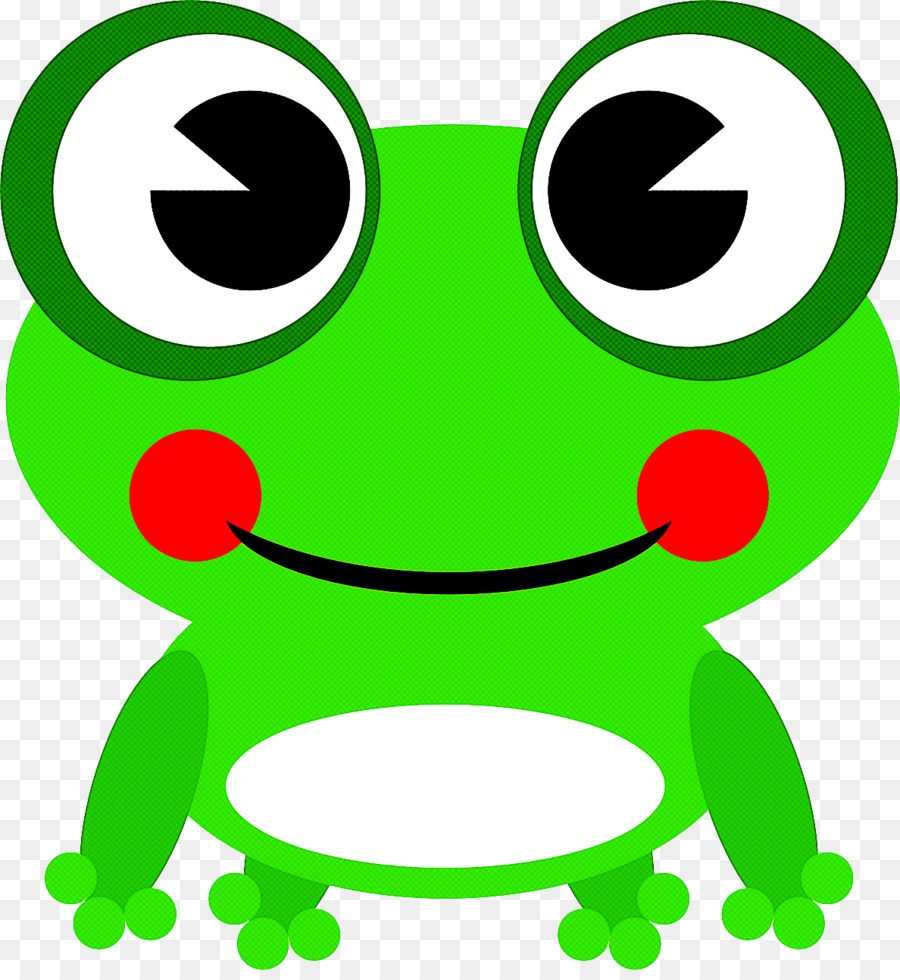 Cartoon-Lächelnkröte des grünen Frosches - 