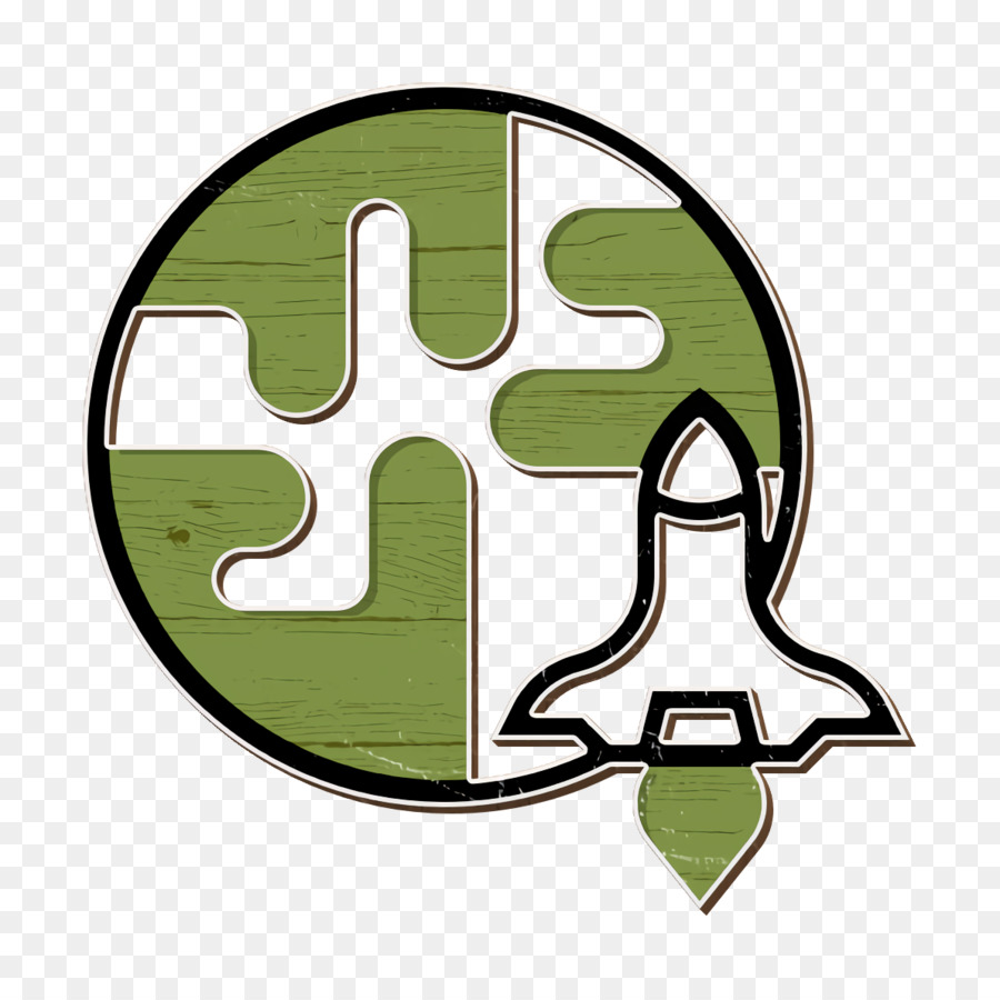 Erde-Symbol Raumschiff-Symbol Astronautik-Technologie-Symbol - 