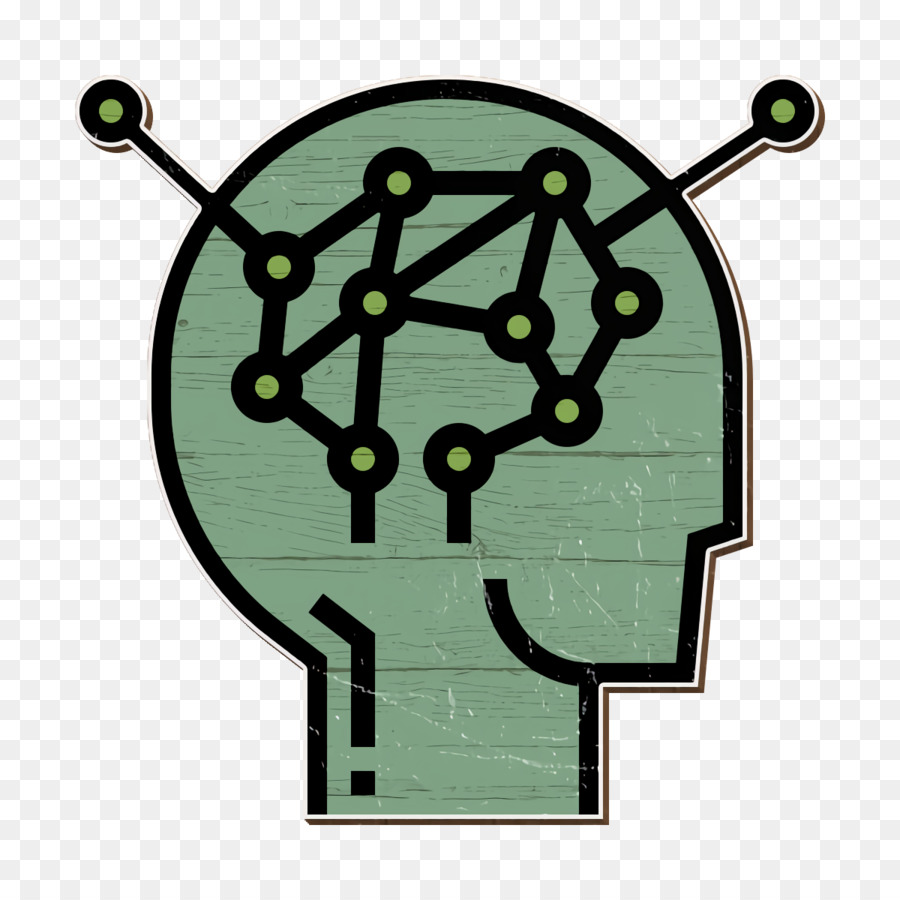 Icona di intelligenza artificiale Icona della testa Icona di apprendimento - 