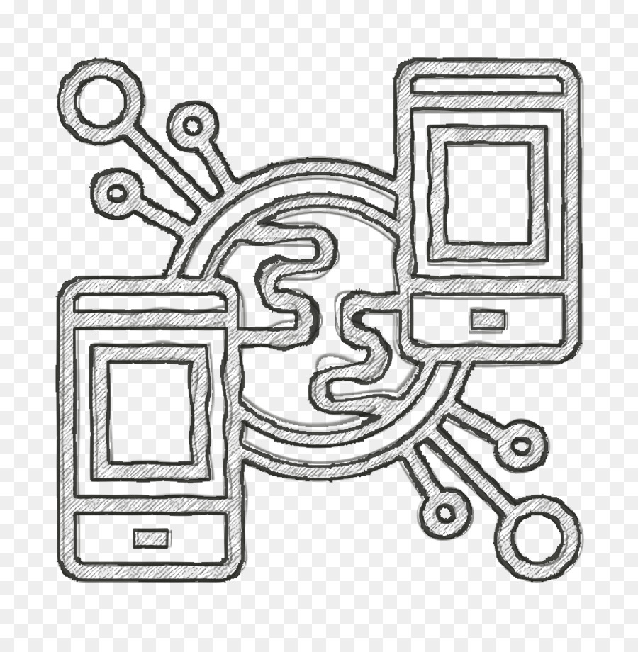 Blockchain-Symbol Netzwerksymbol Connector-Symbol - 
