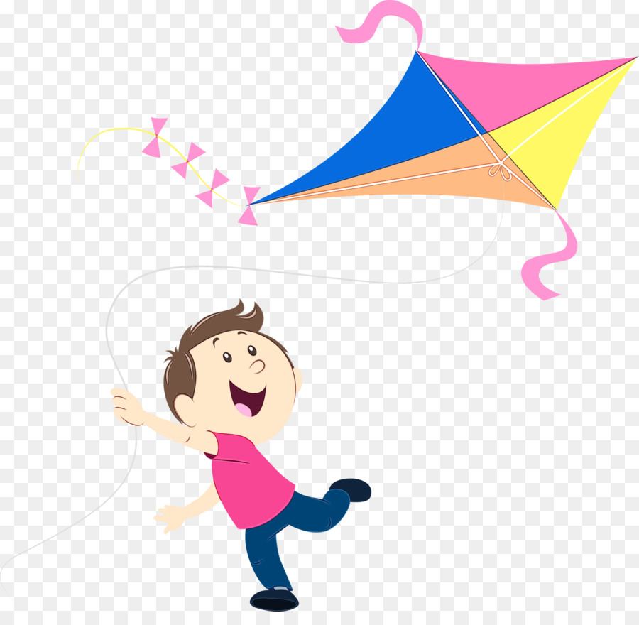 cartoon smile kite happy gesture