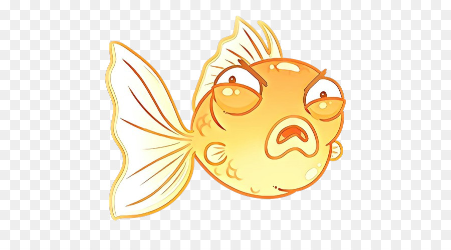 cartoon head yellow goldfish fish