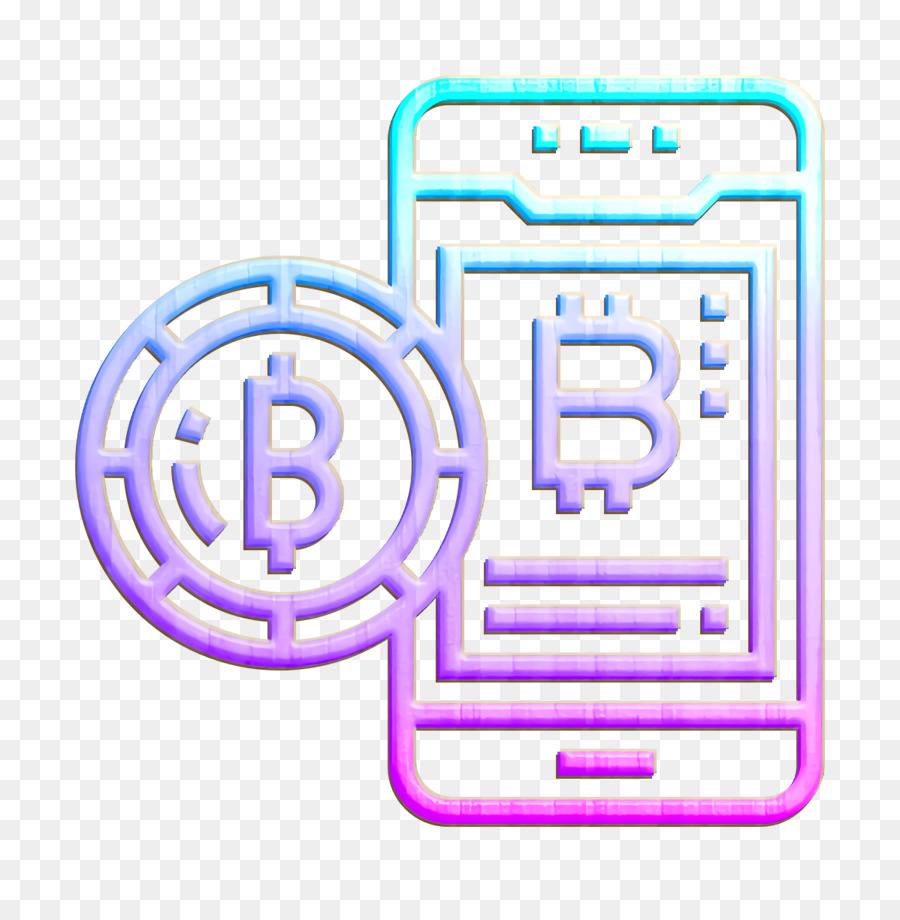 Biểu tượng chuỗi khối Biểu tượng điện thoại thông minh Biểu tượng Bitcoin - 
