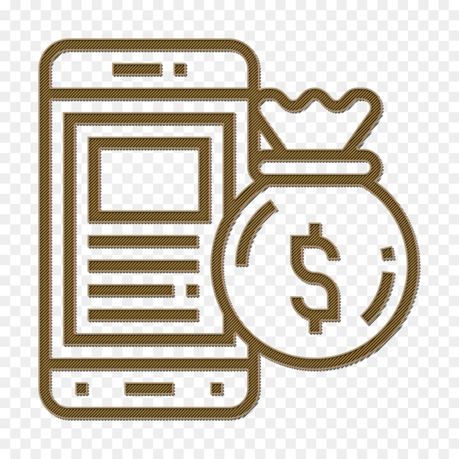 Digital Banking-Symbol Geld-Symbol Geldsack-Symbol - 