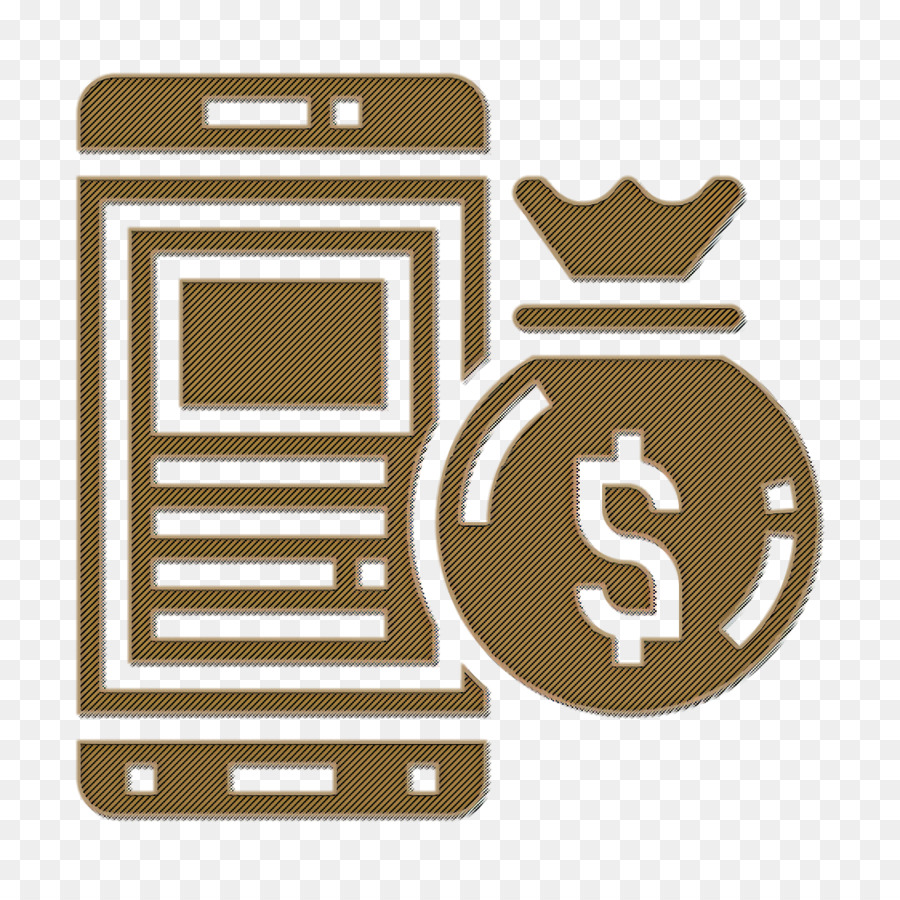 Icona del sacchetto dei soldi Icona di pagamento mobile Icona di attività bancarie digitale - 