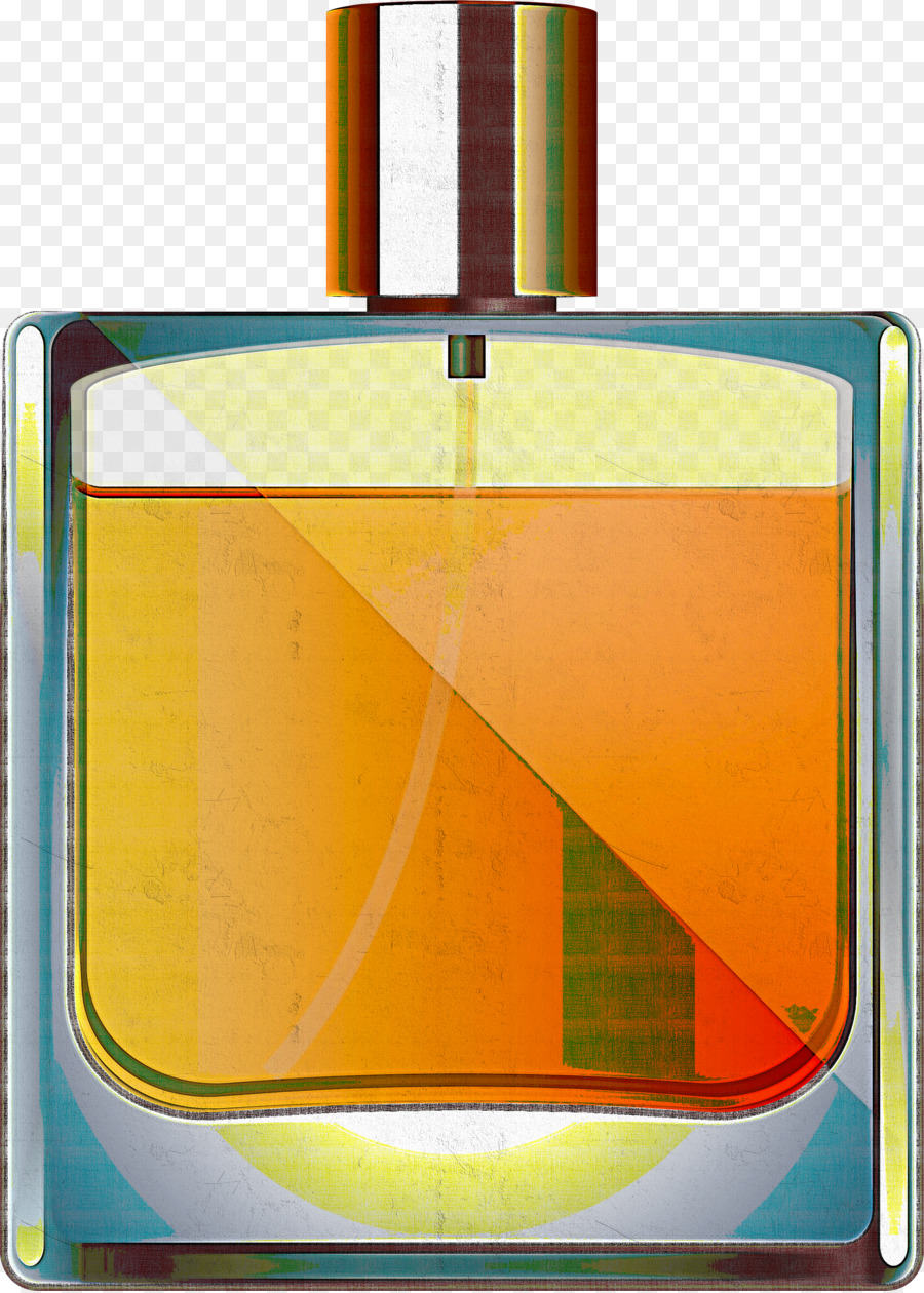 perfume yellow liquid glass bottle rectangle