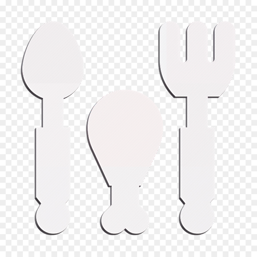 Icona di forma fisica Icona di cucchiaio Icona di coscia di pollo - 
