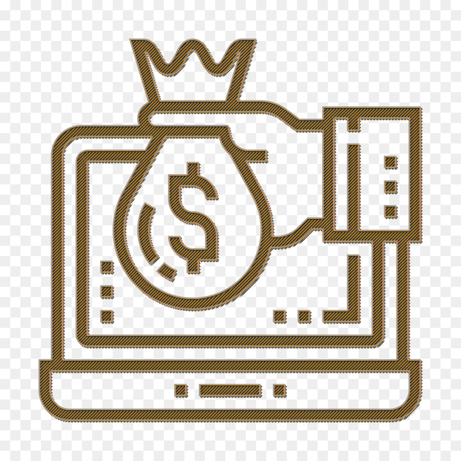 Icona di banking online Icona di risparmio e investimento Icona di contanti - 