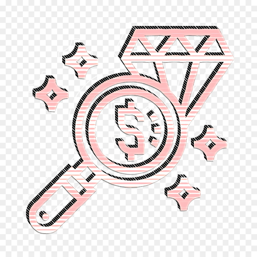 Forschungssymbol Spar  und Investitionssymbol Diamant Symbol - 