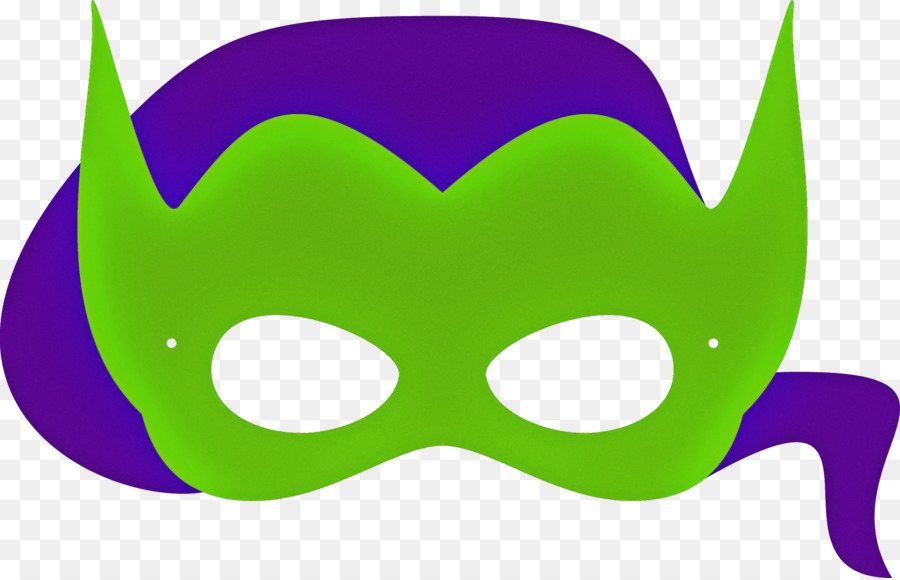 maschera costume viola viola verde - 