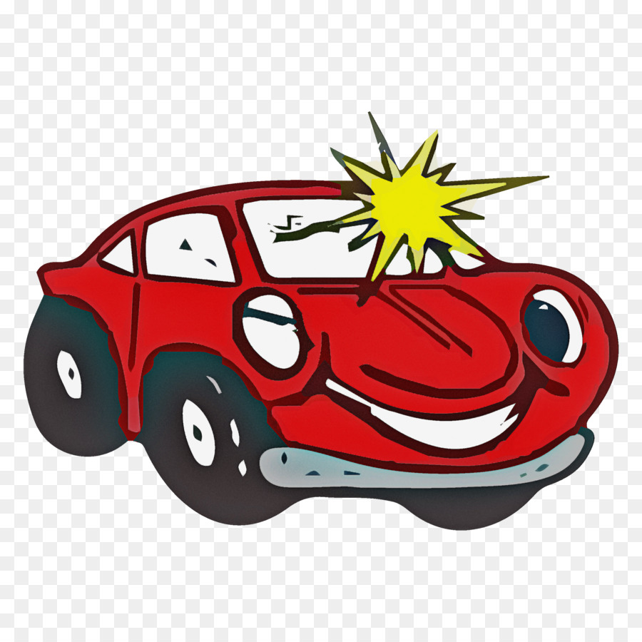 cartoon red vehicle car sticker
