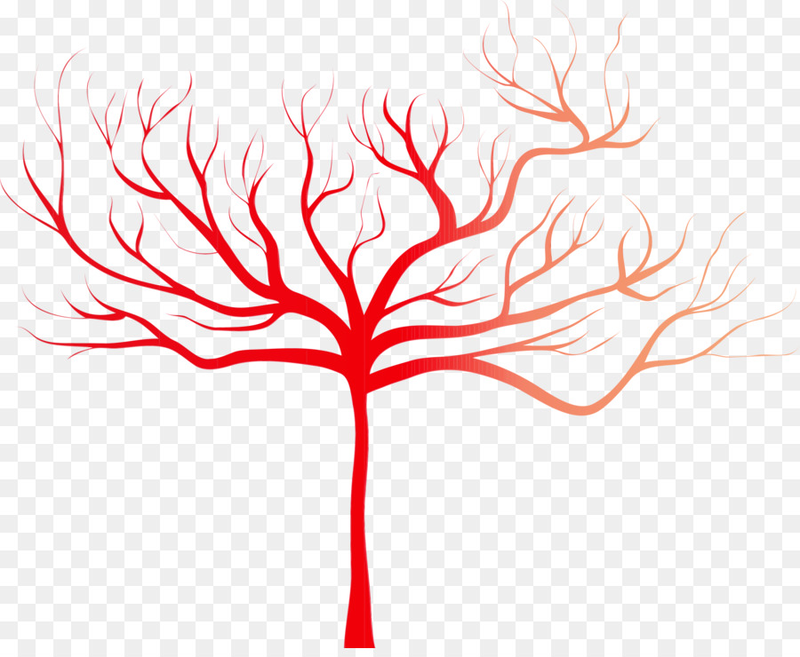 red tree leaf line branch