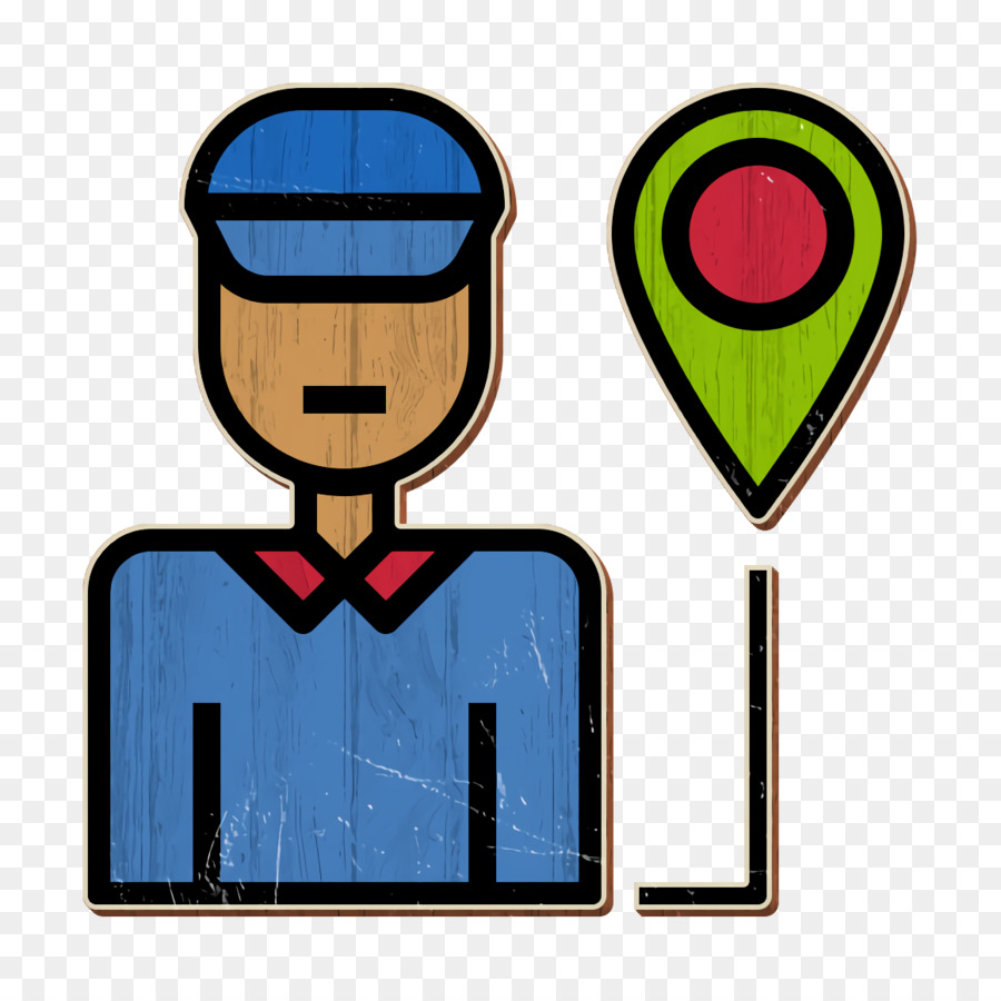 Biểu tượng logistic Biểu tượng người giao hàng Bản đồ và biểu tượng vị trí - 