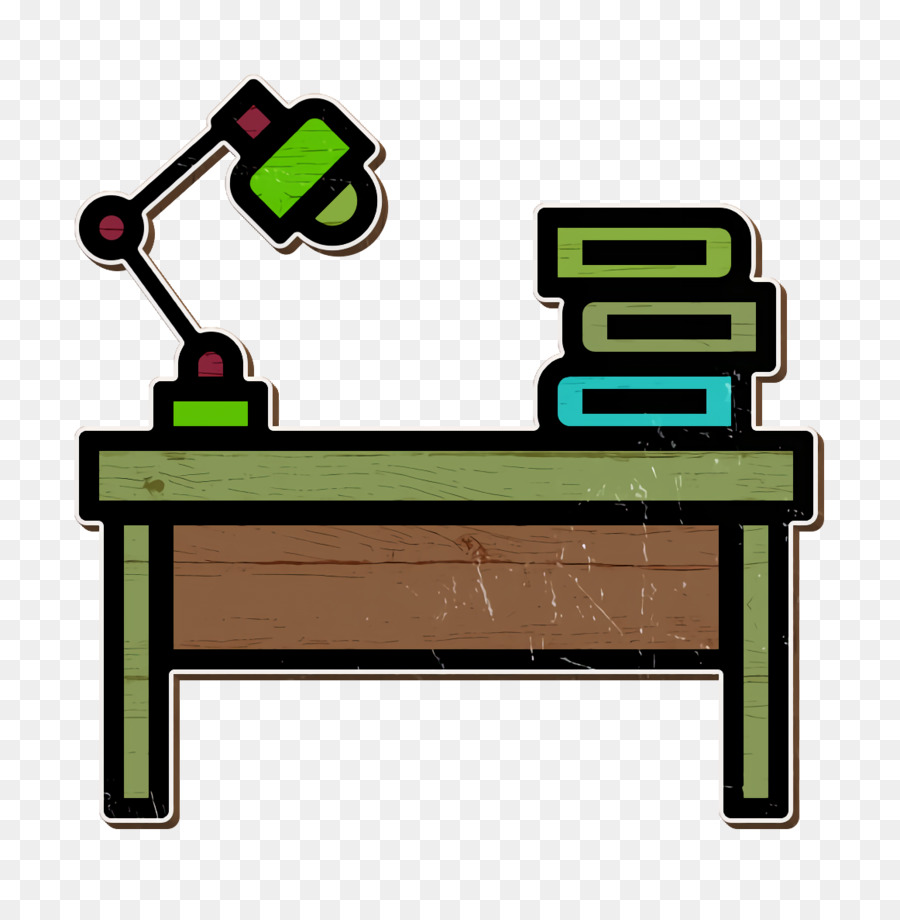 Schreibtisch-Symbol Büromaterial-Symbol - 