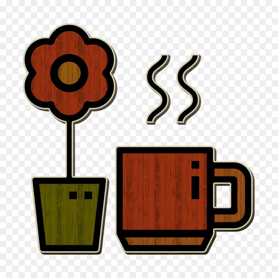Blumen-Symbol Kaffeetasse-Symbol Büro-Briefpapier-Symbol - 