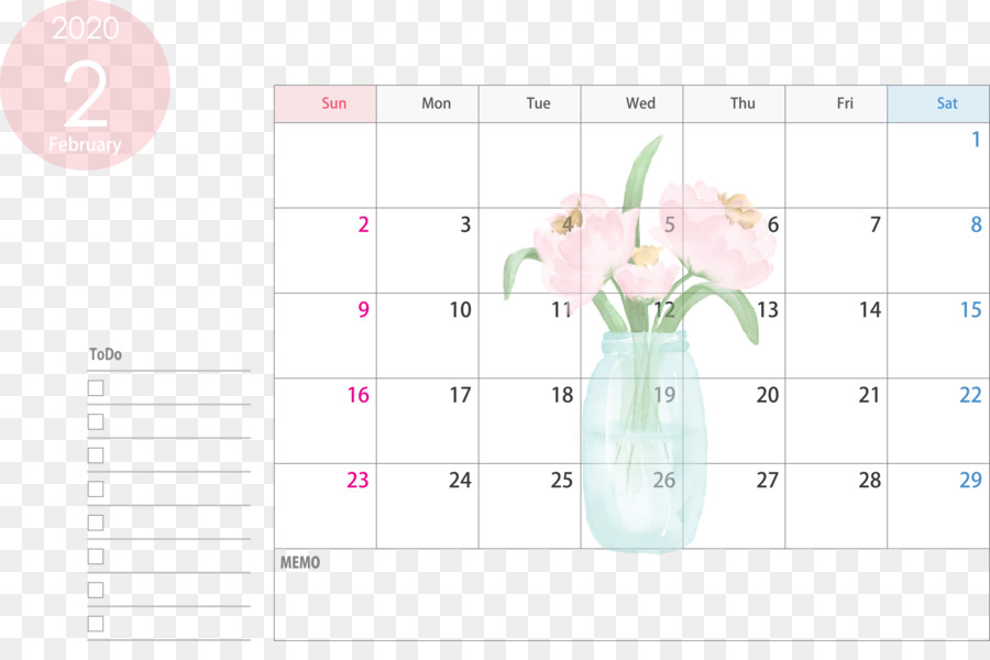 Calendario febbraio 2020 Calendario febbraio 2020 Calendario stampabile 2020 - 