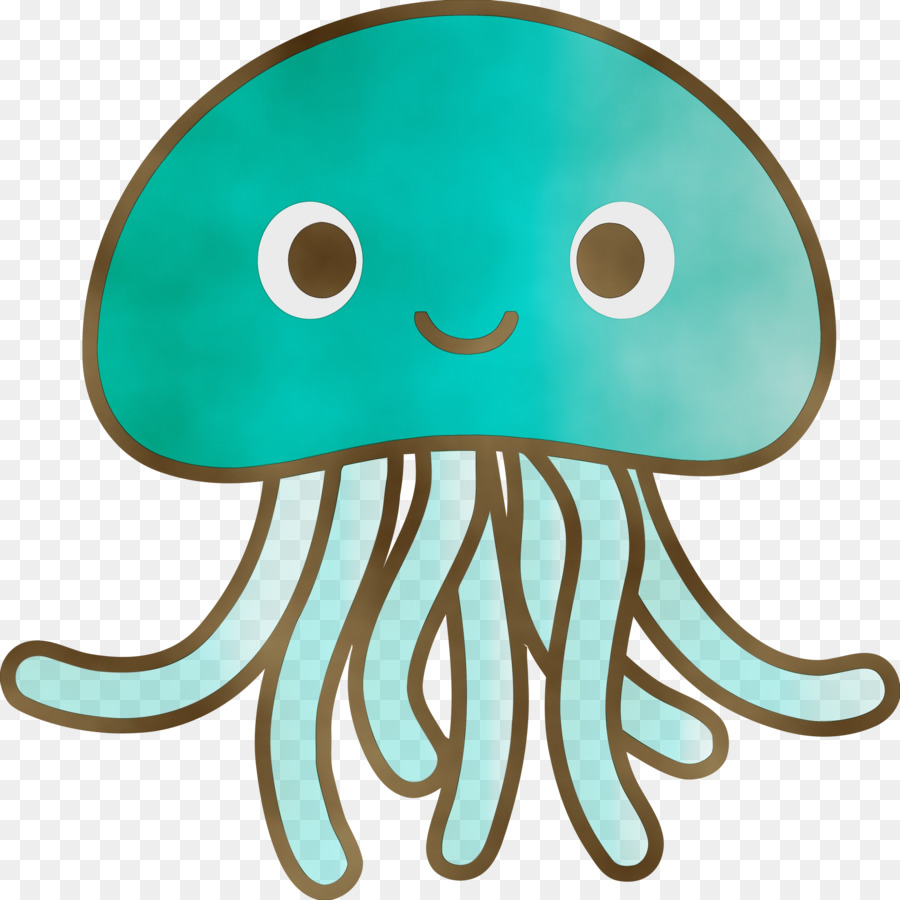 octopus green turquoise aqua cartoon