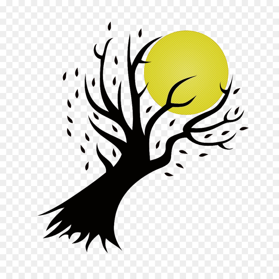 yellow tree leaf branch logo