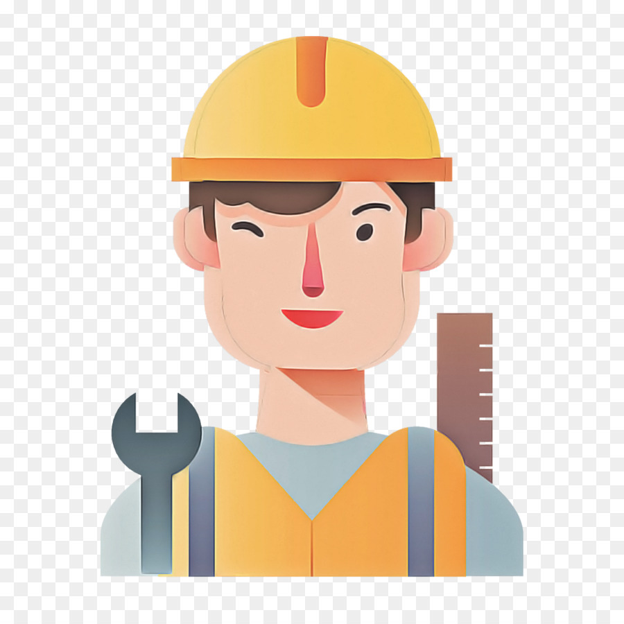 cartoon construction worker personal protective equipment yellow hard hat  png download - 1000*1000 - Free Transparent Cartoon png Download. -  CleanPNG / KissPNG