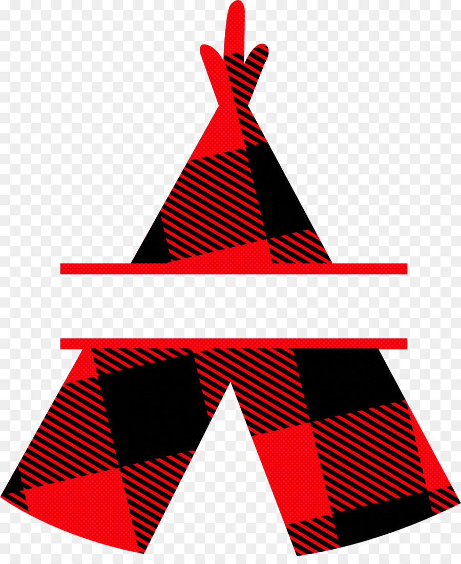 triangolo plaid di carattere rosso - 