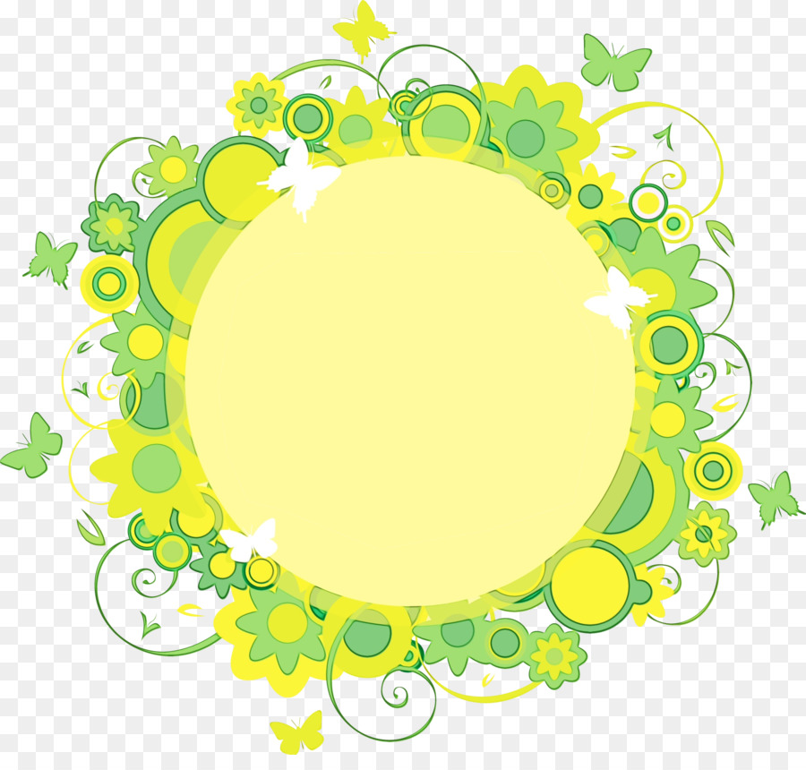 pianta ovale verde cerchio giallo - 