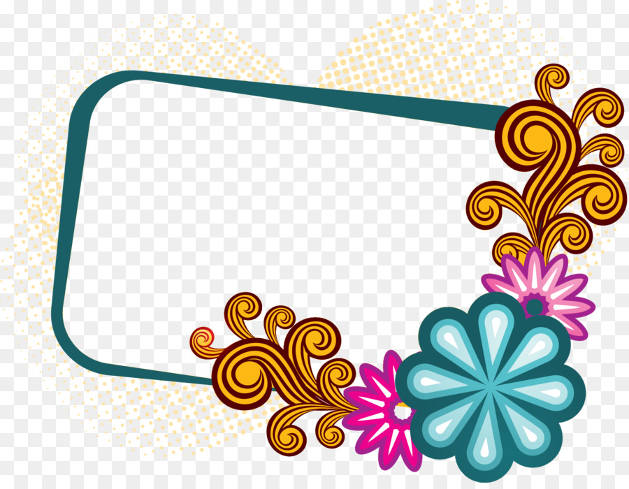 Cornice rettangolare fiore Cornice rettangolare floreale Cornice rettangolare - 
