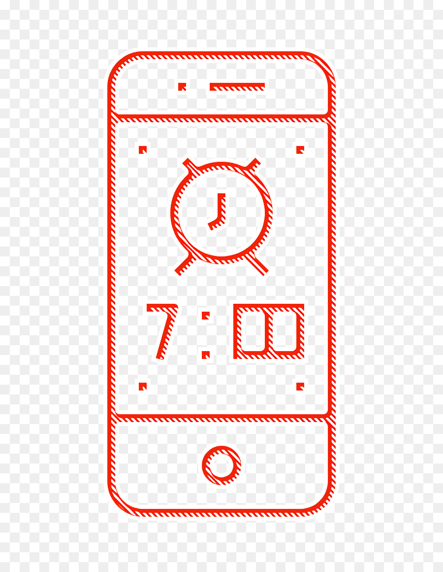 Smartphone-Symbol Uhrzeit- und Datumssymbol Uhrensymbol - 