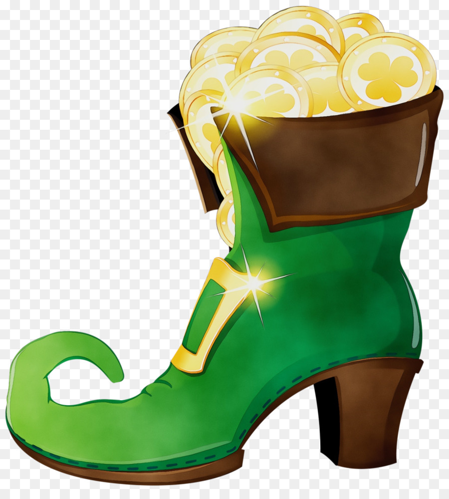 Schuhe grüne High Heels gelben Stiefel - 