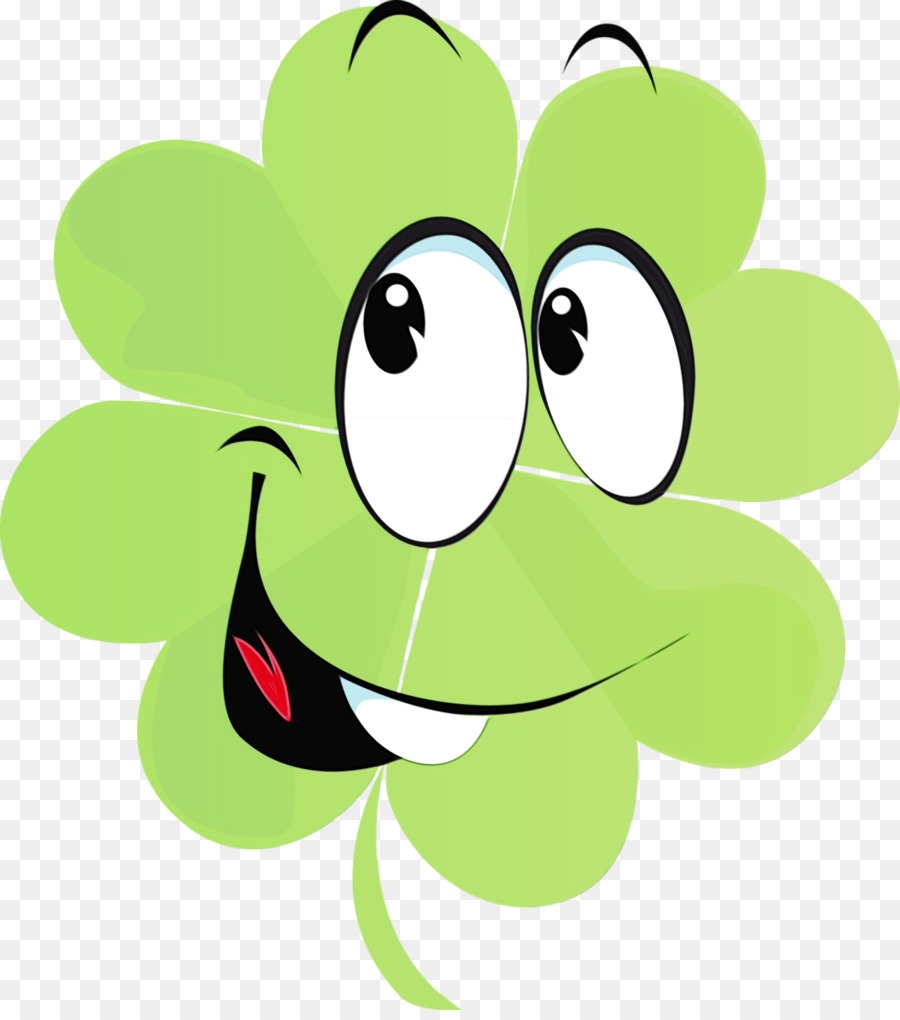 Grün Cartoon Pflanze Lächeln - 