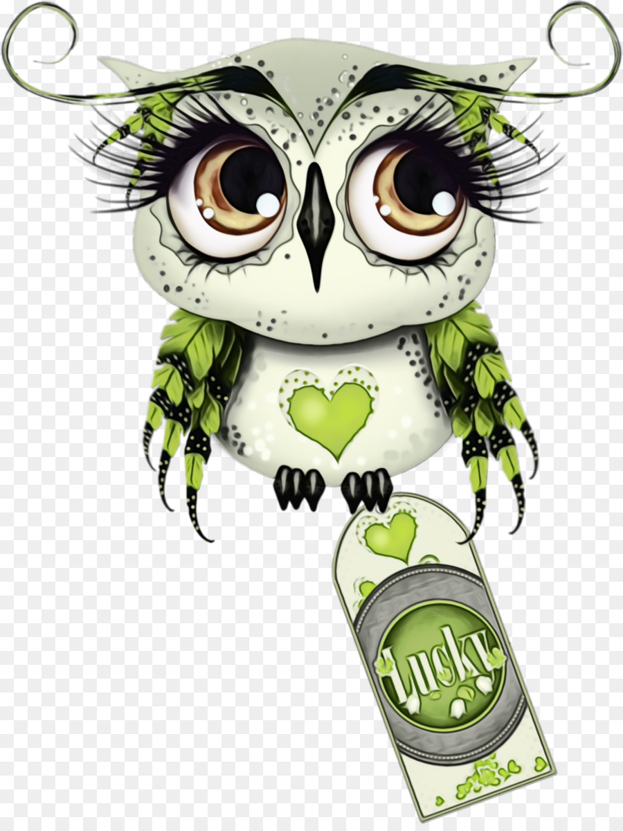 owl green cartoon bird of prey font