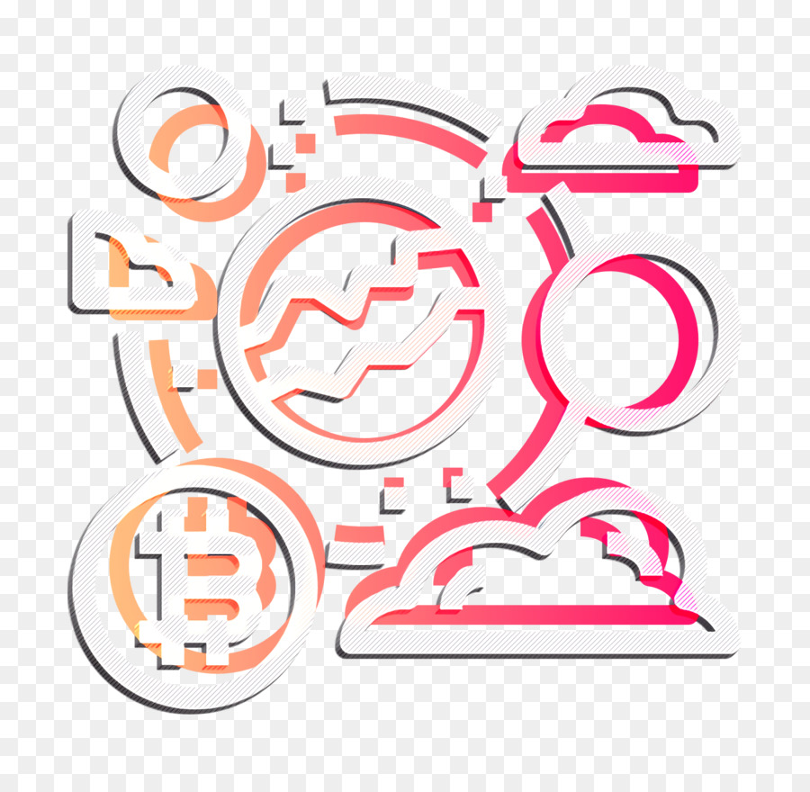 Biểu tượng toàn cầu Biểu tượng Bitcoin Biểu tượng tiền điện tử - 