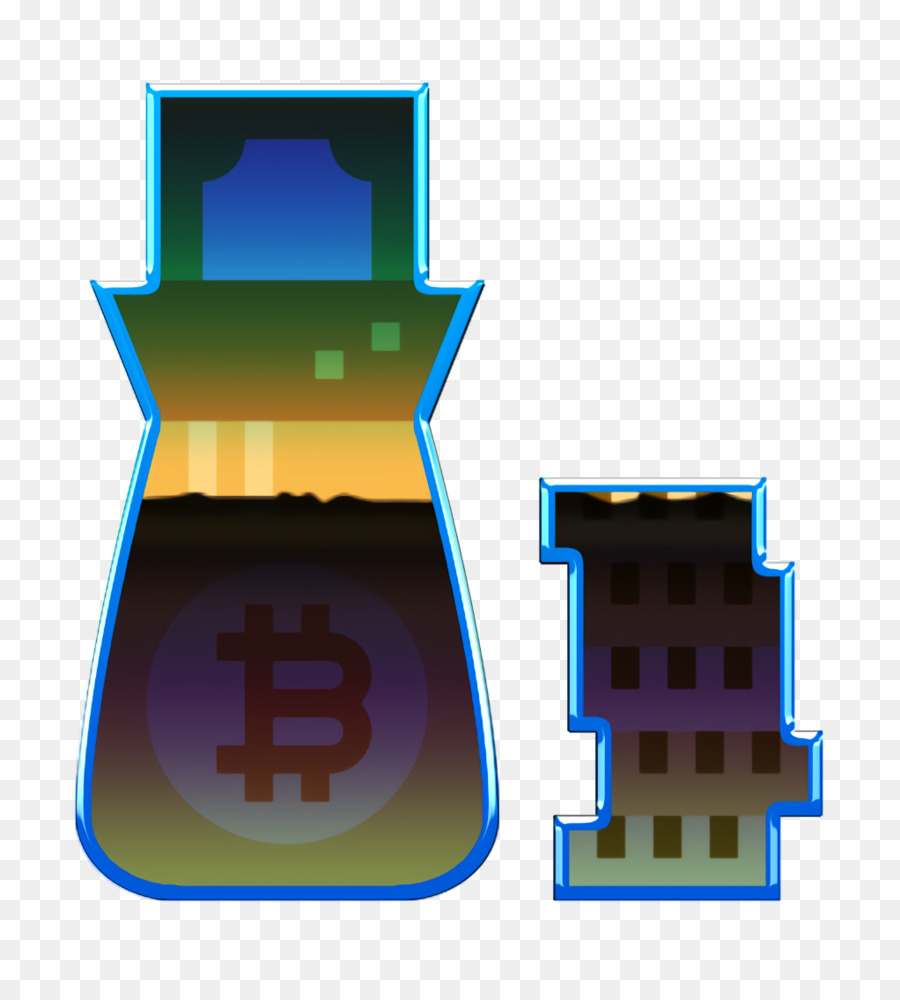 Icona del sacchetto di soldi Icona Bitcoin Icona di affari e finanza - 