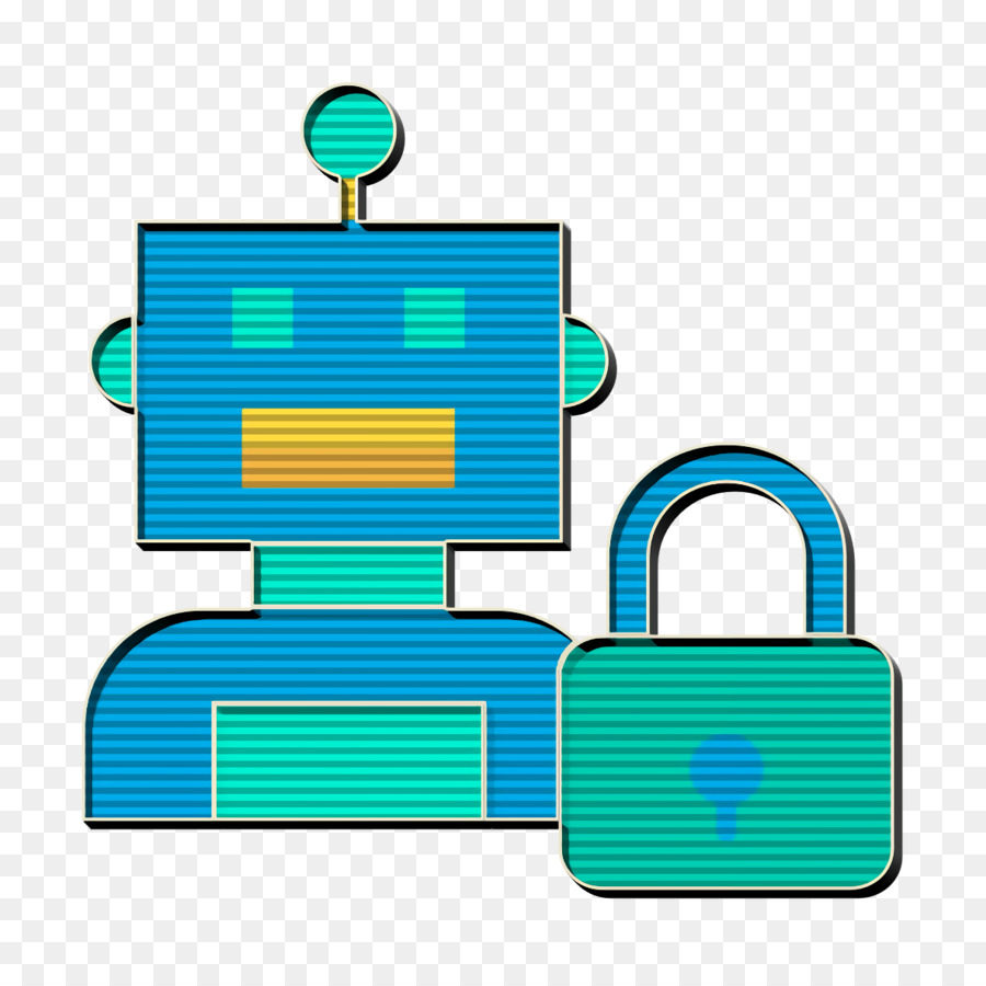 Futuristic icon Lock icon Robots icon