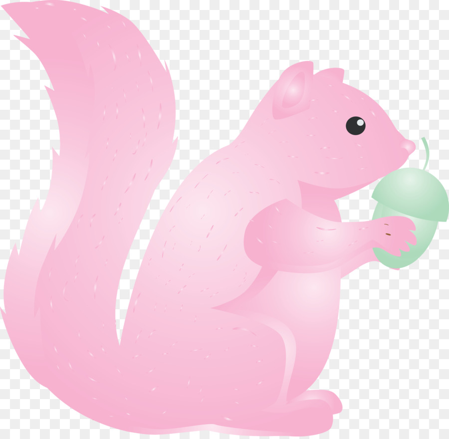con sóc màu hồng hoạt hình động vật hình đuôi - 