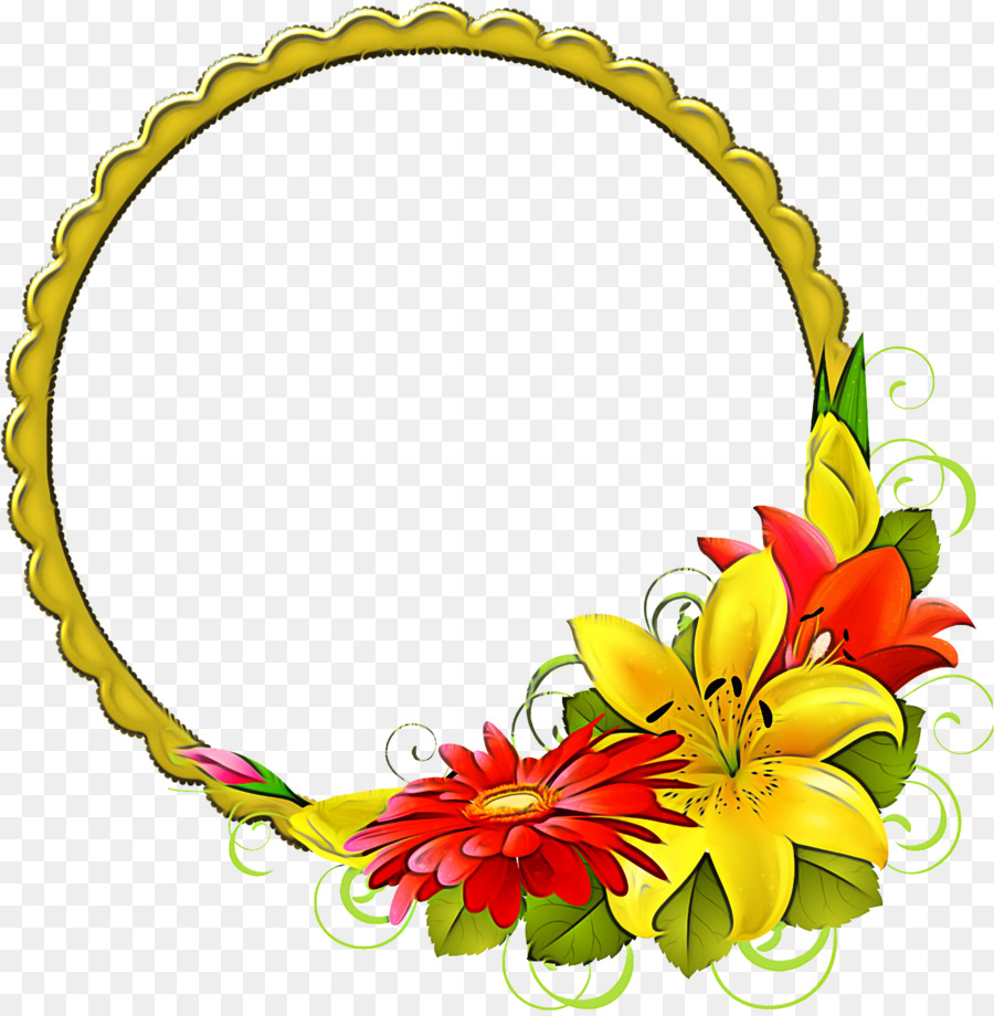 lily round frame lily frame floral frame