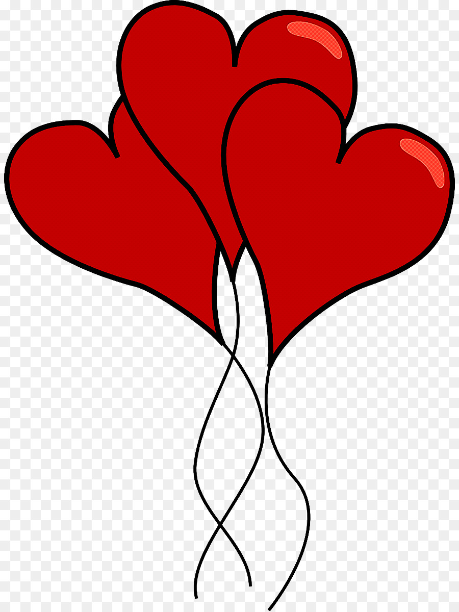 red heart leaf petal line art