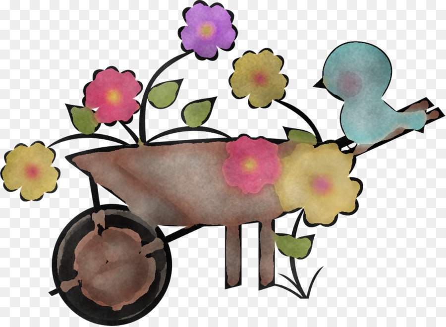 flower plant wheelbarrow cut flowers vehicle