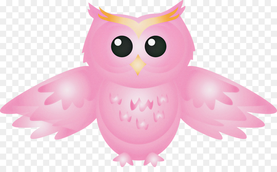 owl pink bird white bird of prey
