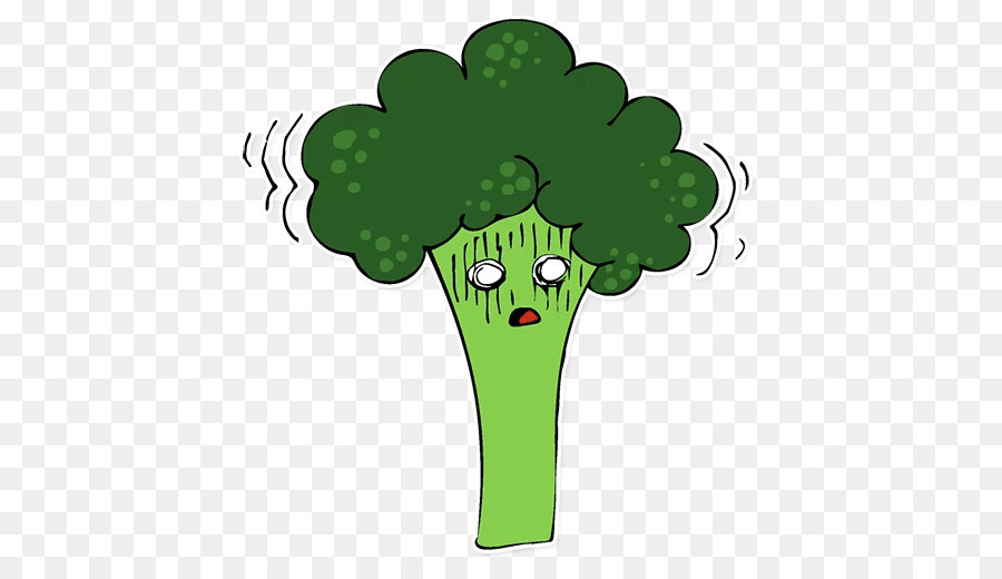 adesivo telegramma gambo pianta fiore testo - broccoli di cartone animato