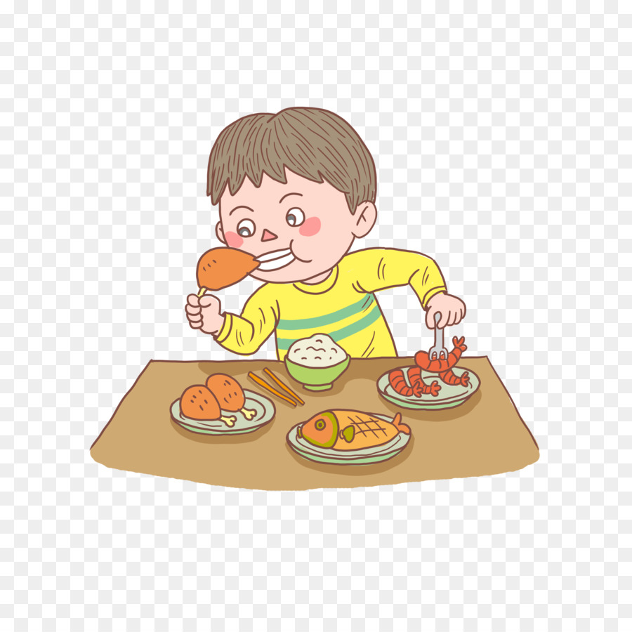 meal eating cartoon child junk food