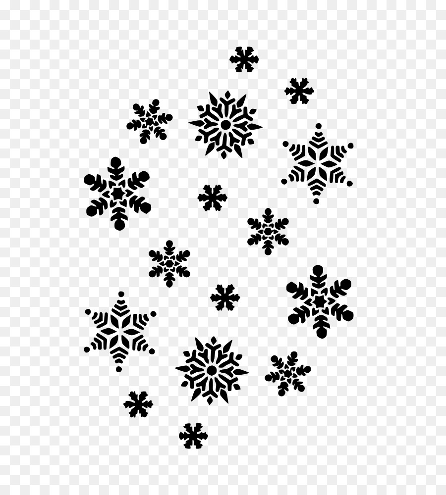 modello di pianta peduncolare in bianco e nero - fiocchi di neve di San Valentino