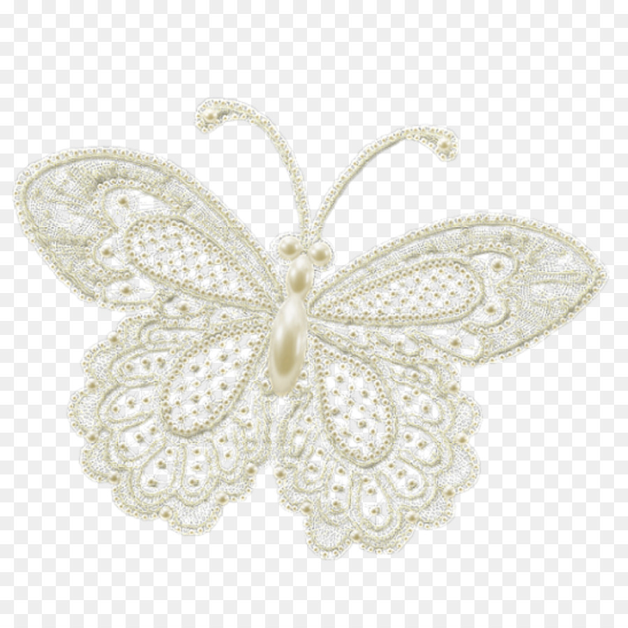 ren trắng trang trí bướm - Kim ren