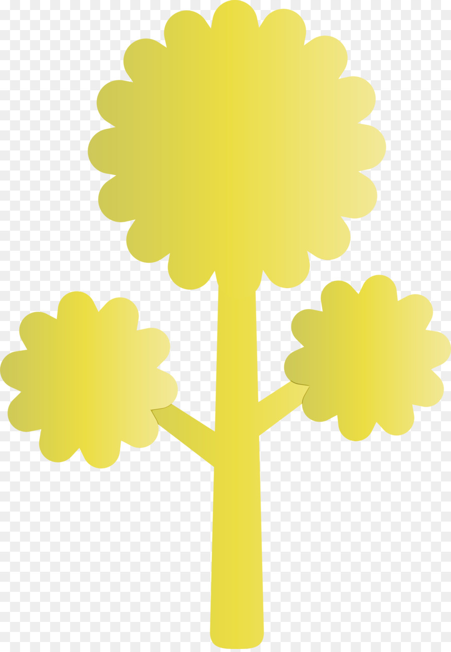 gelbes Baumpflanzensymbol - 