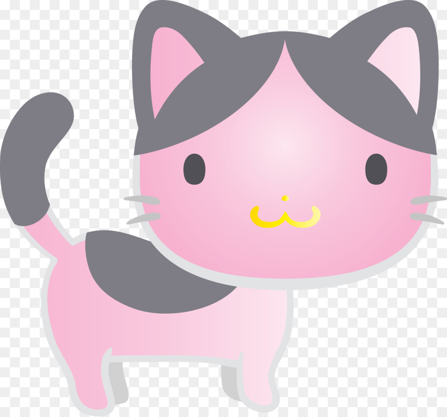 baffi di gatto muso rosa fumetto - 