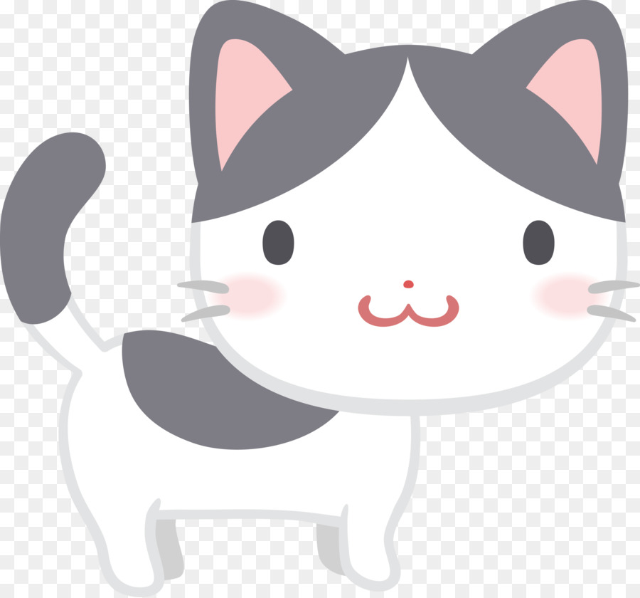 muso di gatto baffi cartone animato naso - 